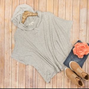 Grey Lightweight Hooded Poncho